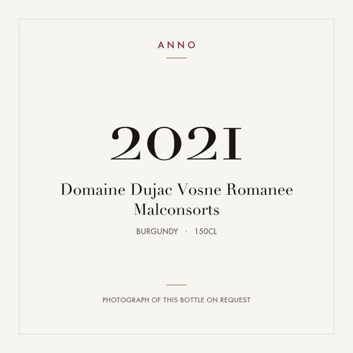 Domaine Dujac Vosne Romanee Malconsorts 2021 1,5l — tarjeta de añada ANNO; foto de la botella real disponible bajo petición