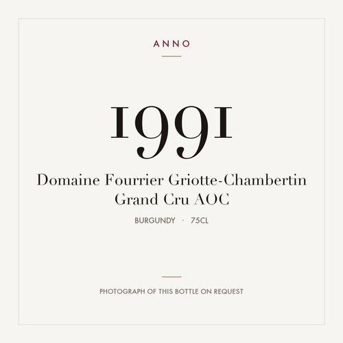 Domaine Fourrier Griotte-Chambertin Grand Cru 1991 AOC 0,75l, 勃根地 — ANNO 年份卡;實際酒瓶照片可應要求提供