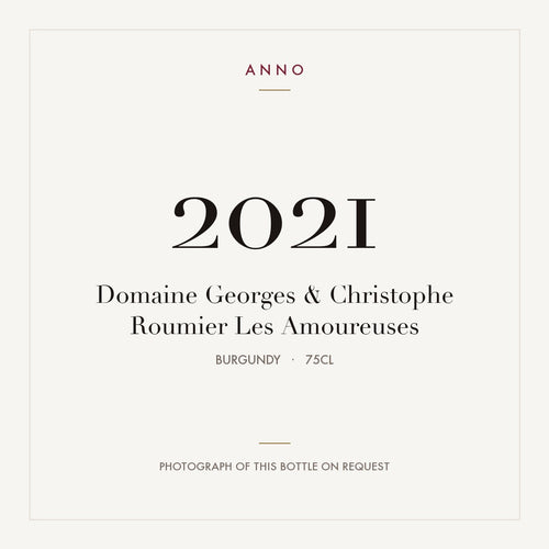 Domaine Georges & Christophe Roumier Chambolle-Musigny Premier Cru Les Amoureuses 2021 AOC 0,75l — card dell'annata ANNO; foto della bottiglia reale disponibile su richiesta
