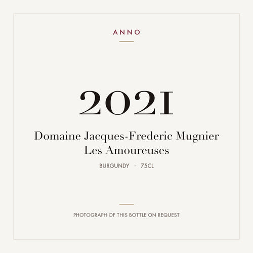 Domaine Jacques-Frederic Mugnier Les Amoureuses 2021 0,75l from Burgundy — ANNO vintage card; photograph of the actual bottle available on request