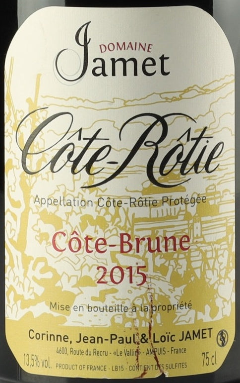 Domaine Jamet Cote-Rotie Cote Brune 2015 AOC 0,75l — etichetta del vino
