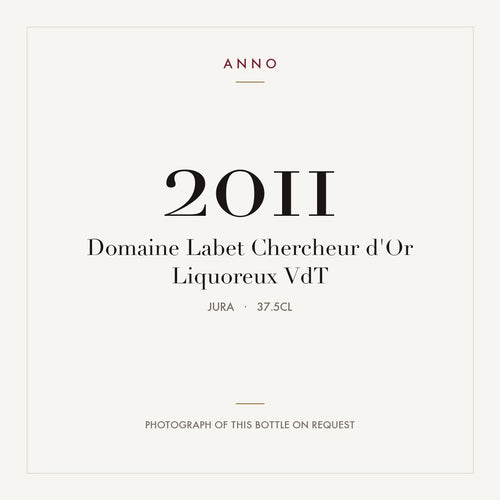 Domaine Labet Chercheur d'Or Liquoreux 2011 VdT 0,375l, Юра — карточка урожая ANNO; фото настоящей бутылки по запросу