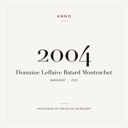 Domaine Leflaive Batard-Montrachet Grand Cru 2004 AOC 0,75l — ANNO vintage card; photograph of the actual bottle available on request