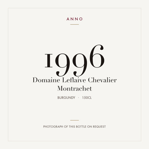Domaine Leflaive Chevalier Montrachet 1996 1,5l — card dell'annata ANNO; foto della bottiglia reale disponibile su richiesta