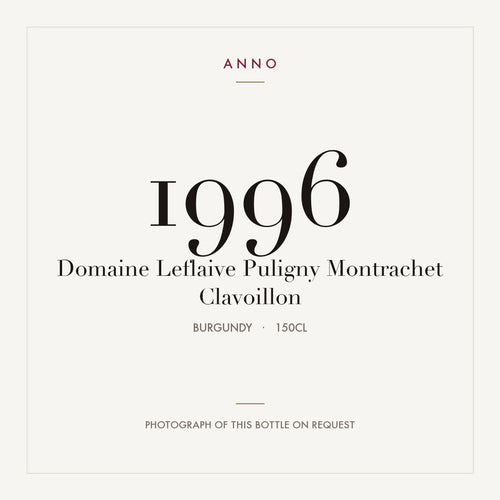 Domaine Leflaive Puligny-Montrachet Premier Cru Clavoillon 1996 AOC 1,5l — ANNO-årgangskort; foto af den faktiske flaske på forespørgsel
