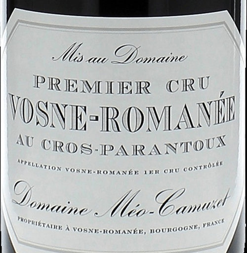 Domaine Meo-Camuzet Vosne-Romanee Premier Cru Au Cros Parantoux 2008 AOC 0,75l — wine label, illustrative image