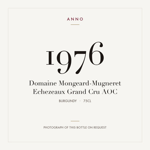 Domaine Mongeard-Mugneret Echezeaux Grand Cru 1976 AOC 0,75l, Bourgogne — ANNO-årgangskort; foto af den faktiske flaske på forespørgsel