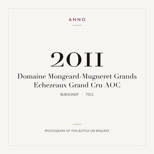 Domaine Mongeard-Mugneret Grands Echezeaux Grand Cru 2011 AOC 0,75l, Bourgogne — ANNO-årgangskort; foto af den faktiske flaske på forespørgsel