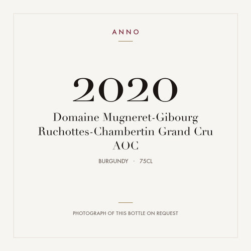 Domaine Mugneret-Gibourg Ruchottes-Chambertin Grand Cru 2020 AOC 0,75l, Borgogna — card dell'annata ANNO; foto della bottiglia reale disponibile su richiesta
