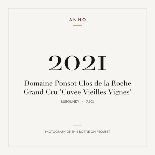 Domaine Ponsot Clos de la Roche Grand Cru Cuvee Vieilles Vignes 2021 AOC 0,75l — card dell'annata ANNO; foto della bottiglia reale disponibile su richiesta