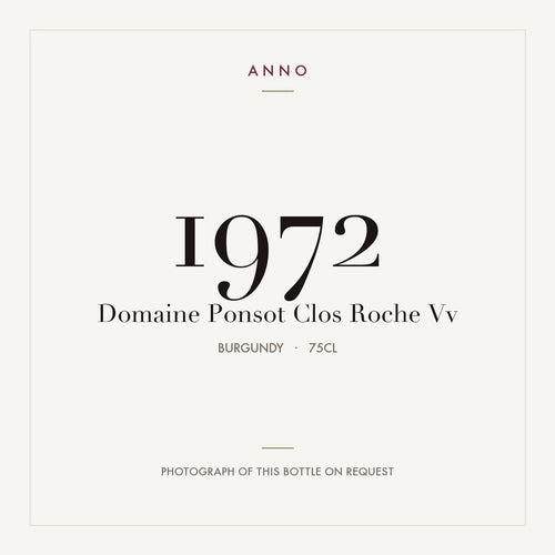 Domaine Ponsot Clos Roche Vv 1972 0,75l — ANNO vintage card; photograph of the actual bottle available on request