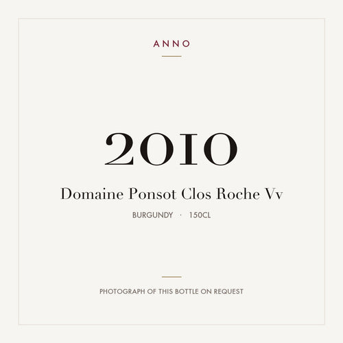 Domaine Ponsot Clos Roche Vv 2010 1,5l — cartão de colheita ANNO; fotografia da garrafa real disponível a pedido