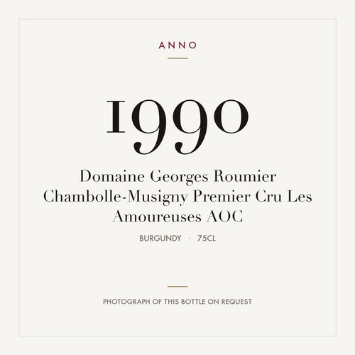 Domaine Georges Roumier Chambolle-Musigny Premier Cru Les Amoureuses 1990 AOC 0,75l, 勃根地 — ANNO 年份卡;實際酒瓶照片可應要求提供