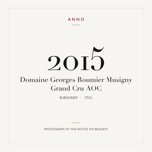 Domaine Georges Roumier Musigny Grand Cru 2015 AOC 0,75l, Borgoña — tarjeta de añada ANNO; foto de la botella real disponible bajo petición