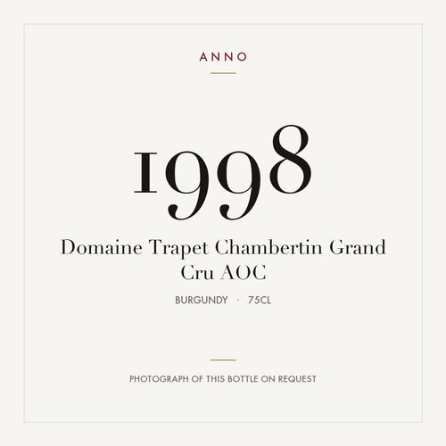 Domaine Trapet Chambertin Grand Cru 1998 AOC 0,75l, ブルゴーニュ — ANNOヴィンテージカード。実際のボトルの写真はご要望に応じてご用意します