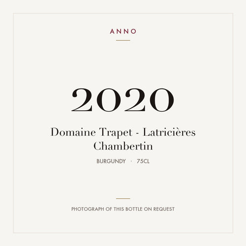 Domaine Trapet Latricieres-Chambertin Grand Cru 2020 AOC 0,75l — ANNO-Jahrgangskarte; Foto der tatsächlichen Flasche auf Anfrage