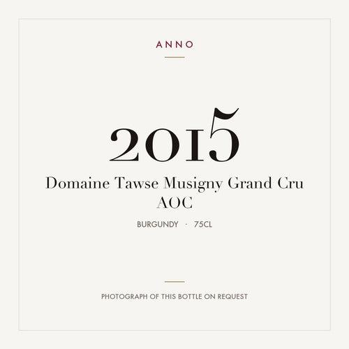 Domaine Tawse Musigny Grand Cru 2015 AOC 0,75l, ブルゴーニュ — ANNOヴィンテージカード。実際のボトルの写真はご要望に応じてご用意します