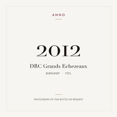 DRC Grands Echezeaux 2012 0,75l — карточка урожая ANNO; фото настоящей бутылки по запросу