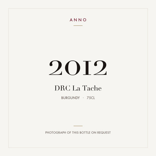 DRC La Tache 2012 0,75l — card dell'annata ANNO; foto della bottiglia reale disponibile su richiesta