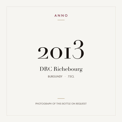 DRC Richebourg 2013 0,75l — ANNO vintage card; photograph of the actual bottle available on request