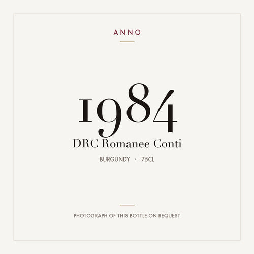 Domaine de la Romanee-Conti Romanee-Conti Grand Cru 1984 AOC 0,75l — card dell'annata ANNO; foto della bottiglia reale disponibile su richiesta