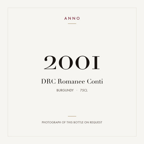 Domaine de la Romanee-Conti Romanee-Conti Grand Cru 2001 AOC 0,75l — card dell'annata ANNO; foto della bottiglia reale disponibile su richiesta