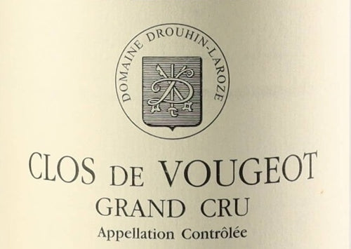 Drouhin Laroze Clos de Vougeot 1998 0,75l — vinetiket, illustrativt billede