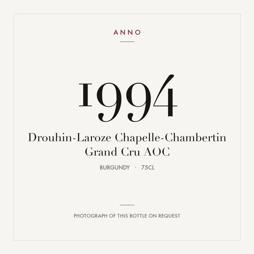 Drouhin-Laroze Chapelle-Chambertin Grand Cru 1994 AOC 0,75l, Burgund — ANNO-Jahrgangskarte; Foto der tatsächlichen Flasche auf Anfrage