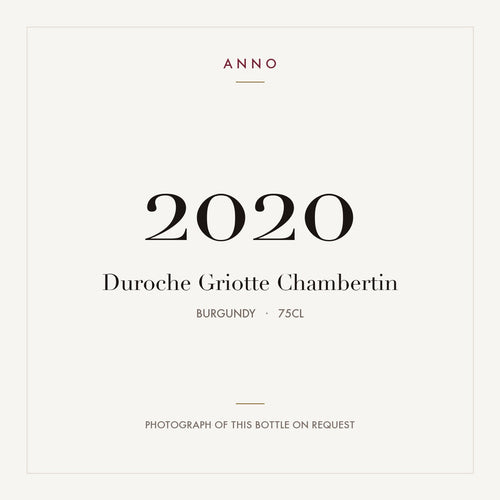 Duroche Griotte-Chambertin Grand Cru 2020 AOC 0,75l — card dell'annata ANNO; foto della bottiglia reale disponibile su richiesta