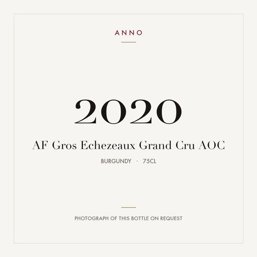 AF Gros Echezeaux Grand Cru 2020 AOC 0,75l from Burgundy — ANNO vintage card; photograph of the actual bottle available on request