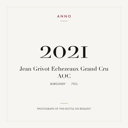 Jean Grivot Echezeaux Grand Cru 2021 AOC 0,75l from Burgundy — ANNO vintage card; photograph of the actual bottle available on request