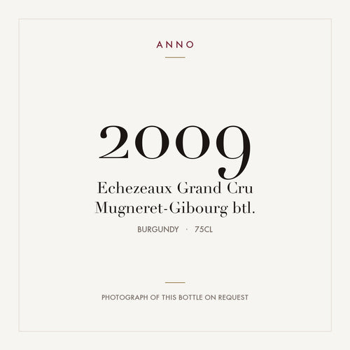 Mugneret-Gibourg Echezeaux Grand Cru 2009 AOC 0,75l — ANNO vintage card; photograph of the actual bottle available on request