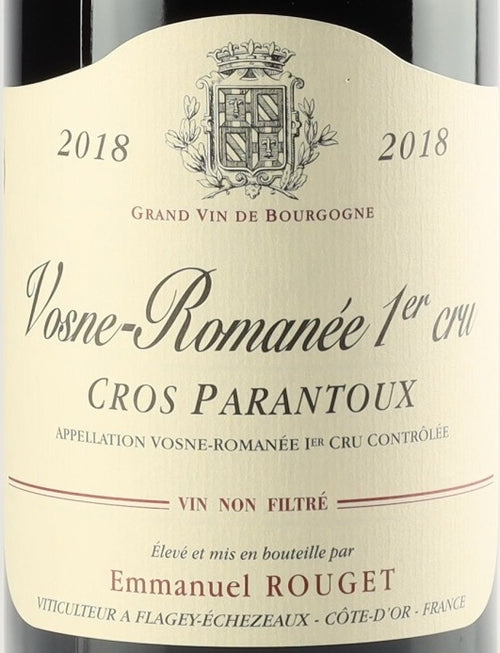 Emmanuel Rouget Vosne-Romanee Cros Parantoux 2018 AOC 0,75l — этикетка вина