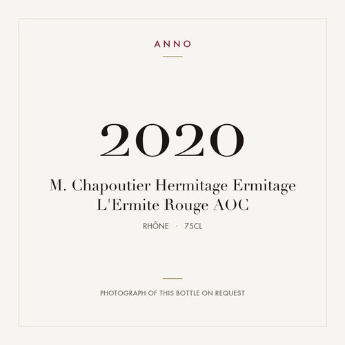 M. Chapoutier Hermitage Ermitage L'Ermite Rouge 2020 AOC 0,75l from Rhône — ANNO vintage card; photograph of the actual bottle available on request