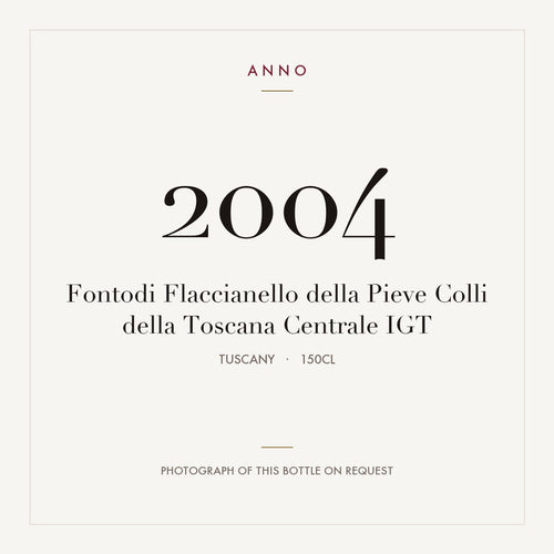 Fontodi Flaccianello della Pieve Colli della Toscana Centrale 2004 IGT 1,5l, トスカーナ — ANNOヴィンテージカード。実際のボトルの写真はご要望に応じてご用意します