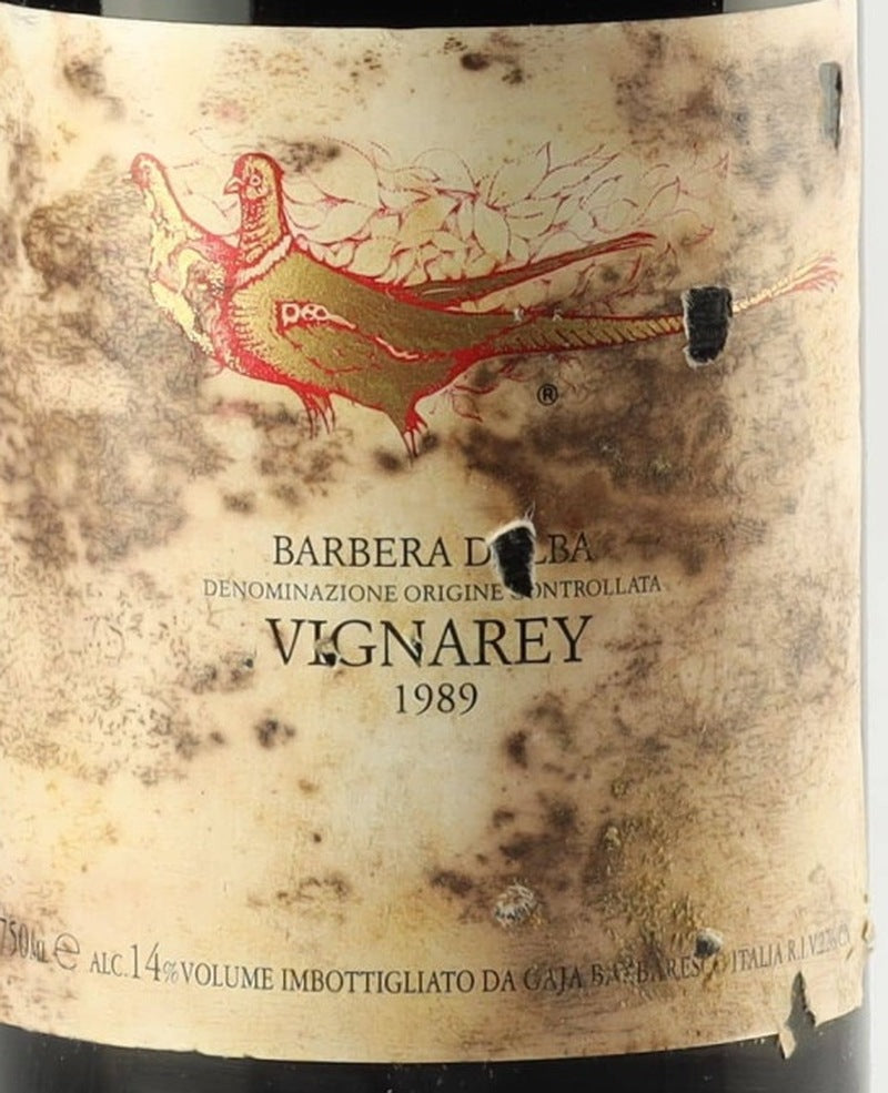 Gaja Barbera d'Alba Vignarey 1989 DOC — wine label