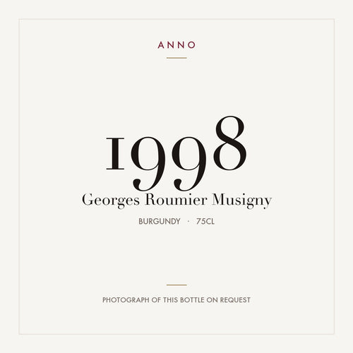 Georges Roumier Musigny Grand Cru 1998 AOC 0,75l — card dell'annata ANNO; foto della bottiglia reale disponibile su richiesta