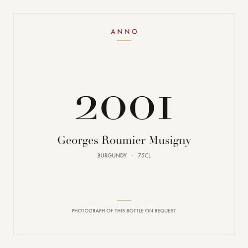 Georges Roumier Musigny Grand Cru 2001 AOC 0,75l — card dell'annata ANNO; foto della bottiglia reale disponibile su richiesta