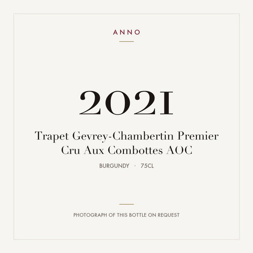 Trapet Gevrey-Chambertin Premier Cru Aux Combottes 2021 AOC 0,75l from Burgundy — ANNO vintage card; photograph of the actual bottle available on request