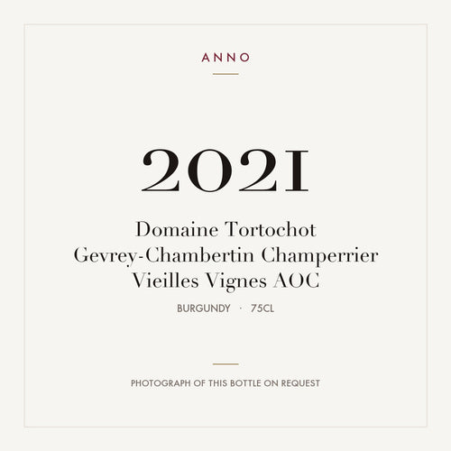 Domaine Tortochot Gevrey-Chambertin Champerrier Vieilles Vignes 2021 AOC 0,75l from Burgundy — ANNO vintage card; photograph of the actual bottle available on request
