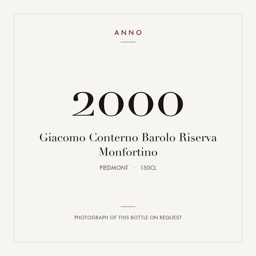 Giacomo Conterno Barolo Riserva Monfortino 2000 1,5l — ANNO-årgangskort; foto af den faktiske flaske på forespørgsel