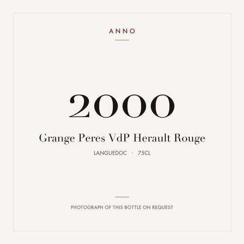 Grange Peres VdP Herault Rouge 2000 0,75l — ANNO vintage card; photograph of the actual bottle available on request