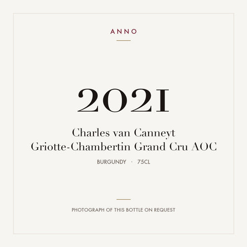 Charles van Canneyt Griotte-Chambertin Grand Cru 2021 AOC 0,75l from Burgundy — ANNO vintage card; photograph of the actual bottle available on request