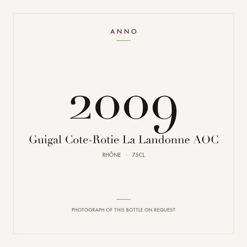 Guigal Cote-Rotie La Landonne 2009 AOC 0,75l, Rhône — ANNO-årgangskort; foto af den faktiske flaske på forespørgsel