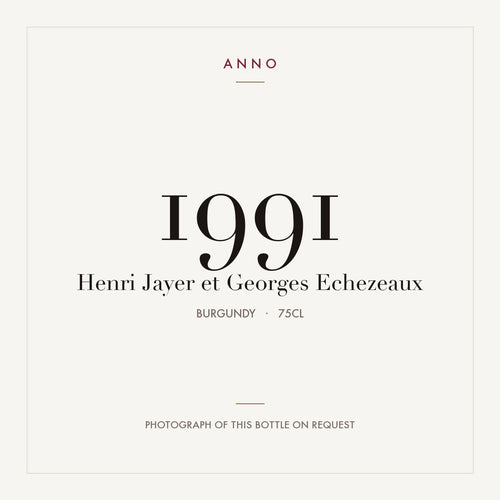 Henri Jayer et Georges Echezeaux Grand Cru 1991 AOC 0,75l — card dell'annata ANNO; foto della bottiglia reale disponibile su richiesta