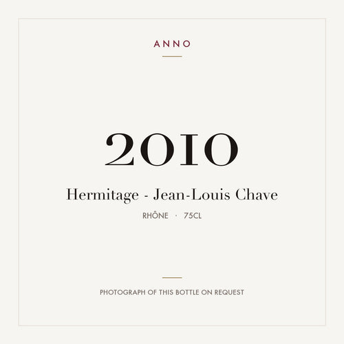 Jean-Louis Chave Hermitage 2010 AOC 0,75l — ANNO-jaargangkaart; foto van de echte fles op aanvraag