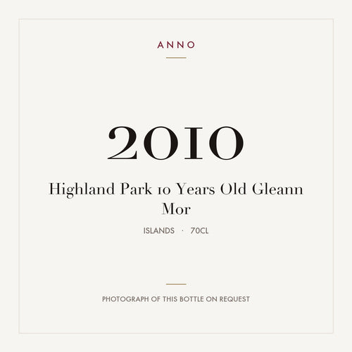 Highland Park 10 Years Old Gleann Mor 2010 0,7l from Islands — ANNO vintage card; photograph of the actual bottle available on request