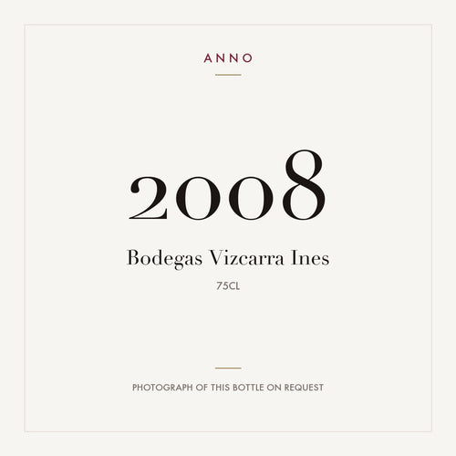 Bodegas Vizcarra Ines 2008 0,75l — ANNO vintage card; photograph of the actual bottle available on request