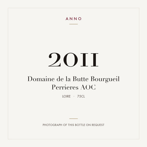 Domaine de la Butte Bourgueil Perrieres 2011 AOC 0,75l from Loire — ANNO vintage card; photograph of the actual bottle available on request