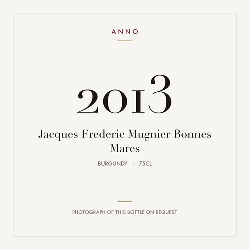 Jacques Frederic Mugnier Bonnes Mares 2013 0,75l — ANNO vintage card; photograph of the actual bottle available on request